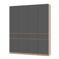 Шкаф 4-х створчатый "Багира" ШК-13 Крафт/Графит
