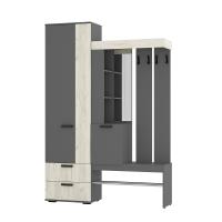 Прихожая "Трамп" Графит/дуб крафт белый