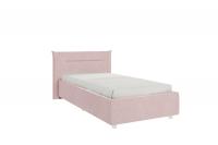 Кровать 0.9 Альба, (1160х2140х895) нежно-розовый (велюр)