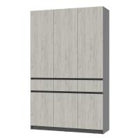 Шкаф 3-х створчатый "Багира" ШК-08 Графит/Крафт белый