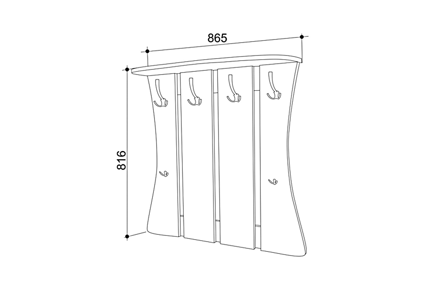 Вешалка настенная размеры