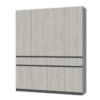 Шкаф 4-х створчатый "Багира" ШК-13 Графит/Крафт белый