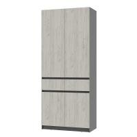 Шкаф 2-х створчатый "Багира" ШК-03 Графит/Крафт белый