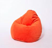Велюр однотон Кресло-мешок "Груша" большое Оранжевый