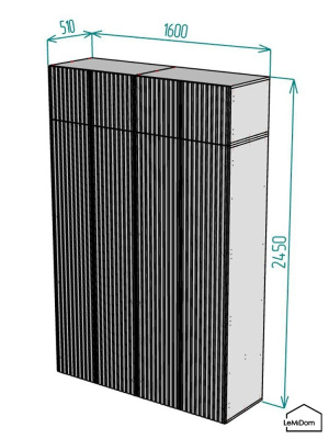 Шкаф с антресолью Linnea MHR-4A-1 2450х1600х510 графит-М 11.1.25