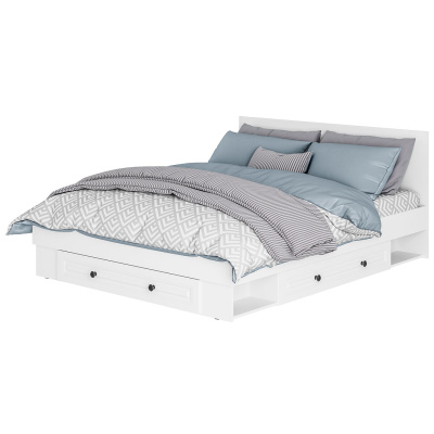 Кровать 1,6 м "Софт" КР-16 Белый/Эмаль белая (F26)