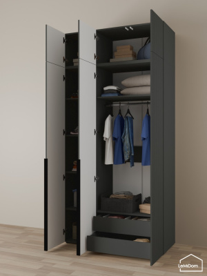 Шкаф с антресолью Linnea MHR-3A-2 2450х1200х510 графит-М 11.1.25