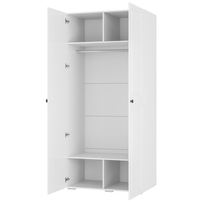 Шкаф 2-х створчатый "Софт" ШК-02 Белый/Эмаль белая (F26)