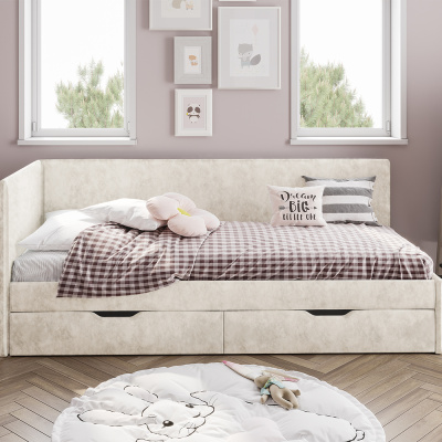 Кровать односпальная "Лео" КР-49 Белый/Мокко