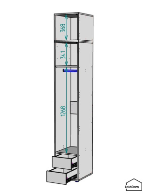 Шкаф с антресолью Linnea MHR-1A-3 2450х400х510 графит-М 11.1.25