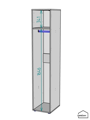 Шкаф Linnea MHR-1-1 2050х400х510 графит-М 11.1.25