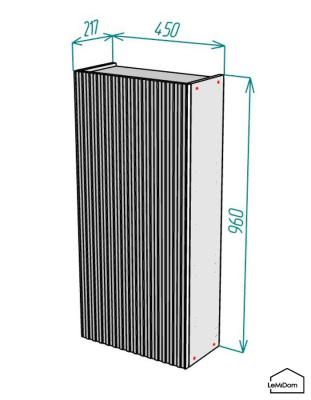 Шкаф навесной для ванной комнаты и туалета MH6-MA 960х450х217 Белый-М 10.1.1