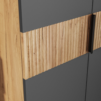 Шкаф 2-х створчатый "Сандра" ШК-04 Крафт/Графит/Тортуга (M27)