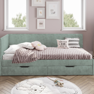 Кровать односпальная "Лео" КР-49 Белый/Эвкалипт