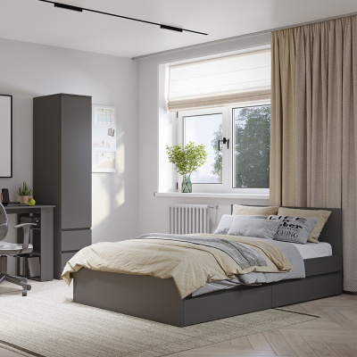 Кровать 1,4 м "Симпл" КР-12 графит