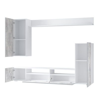 Гостиная "Диаманд" белый/цемент светлый