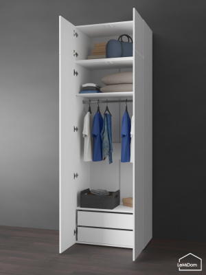 Шкаф с антресолью Linnea MHR-2POA-3 2450х800х510 Белый-М 11.1.1