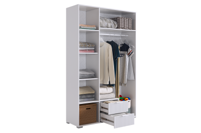 Зефир Шкаф трехдверный 109.02, (1200х422х1900) белое дерево/белый (эмаль)