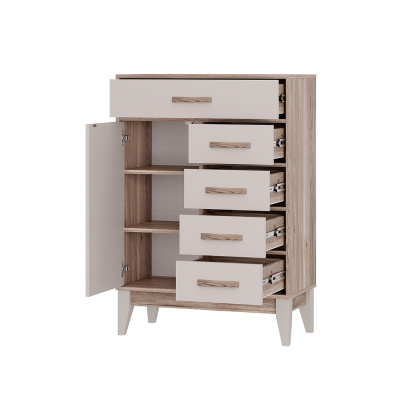 Комод "Скандика" КМ-13 дуб смоки/кашемир