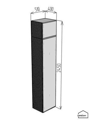Шкаф с антресолью Linnea MHR-1A-2 2450х400х510 графит-М 11.1.25