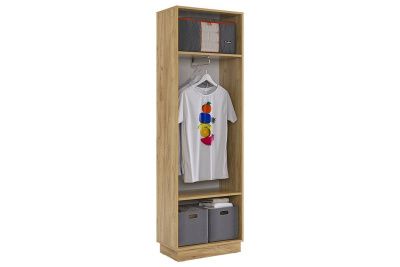 Моди Шкаф двухдверный, (600х350х1885) дуб крафт золотой/белое дерево