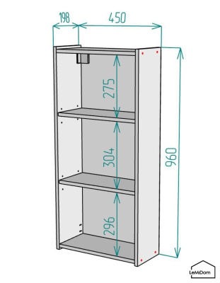 Шкаф навесной для ванной комнаты и туалета MH6-MA 960х450х217 Белый-М 10.1.1