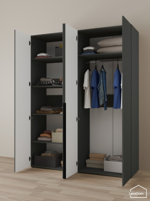 Шкаф Linnea MHR-4-1 2050х1600х510 графит-М 11.1.25
