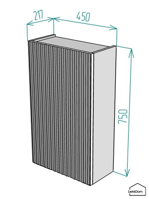Шкаф навесной для ванной комнаты и туалета MH7-MA 750х450х217 Белый-М 10.1.2