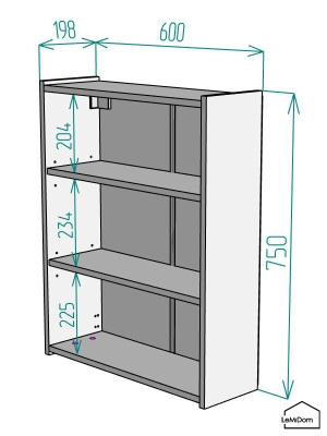 Шкаф навесной для ванной комнаты и туалета MH8-MA 750х600х217 Белый-М 10.1.2