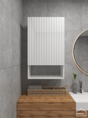 Шкаф навесной для ванной комнаты и туалета MH27-MA 750х450х217 Белый-М 10.1.2