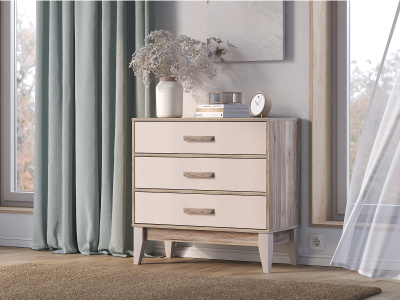 Комод "Скандика" КМ-01 дуб смоки/кашемир