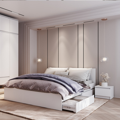 Кровать 1,4 м "Симпл" КР-12 белый