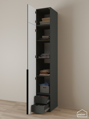 Шкаф с антресолью Linnea MHR-1A-4 2450х400х510 графит-М 11.1.25