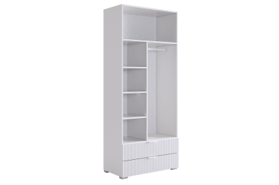 Зефир Шкаф двухдверный 120.01, (800х422х1900) белое дерево/белый (эмаль)