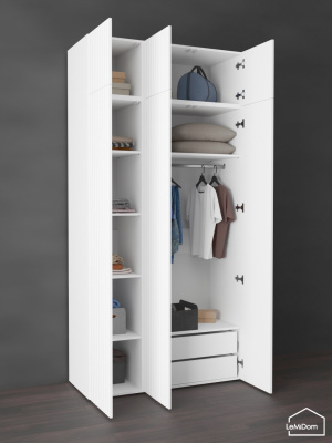 Шкаф с антресолью Linnea MHR-3POA-2 2450х1200х510 Белый-М 11.1.1