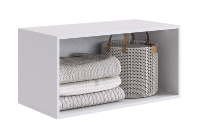 Зефир Антресоль двухдверная 118.01, (800х422х400) белое дерево/серый (эмаль)