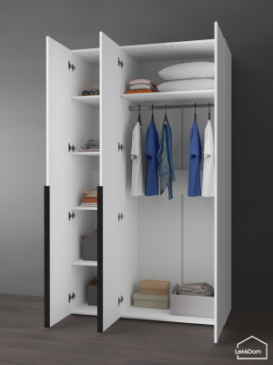 Шкаф Linnea MHR-3-1 2050х1200х510 Белый-М 11.1.1