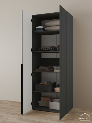 Шкаф Linnea MHR-2-2 2050х800х510 графит-М 11.1.25