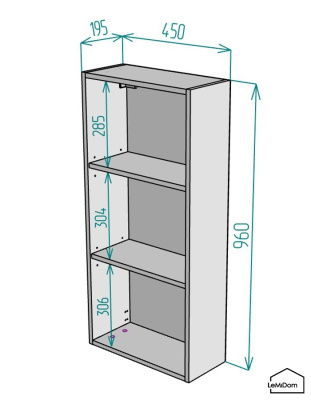 Шкаф навесной для ванной комнаты и туалета MH18-MA 960х450х217 Белый-М 13.1.2