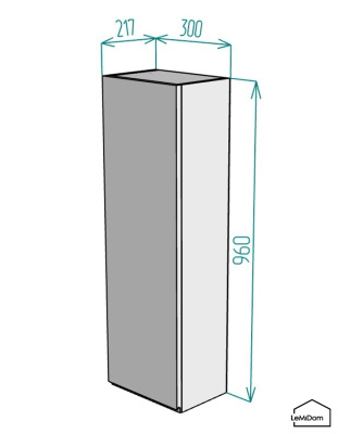 Шкаф навесной для ванной комнаты и туалета MH17-MA 960х300х217 Белый-М 13.1.2