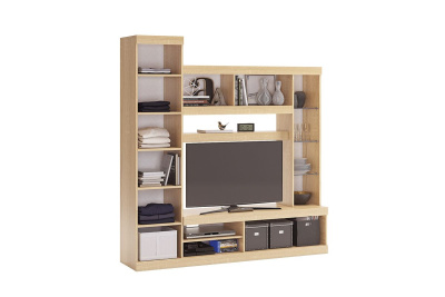 Макси Мини-стенка, (1850х470х1870) дуб сонома/белое дерево