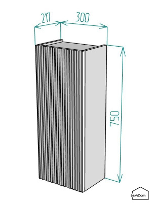 Шкаф навесной для ванной комнаты и туалета MH9-MA 750х300х217 Белый-М 10.1.2
