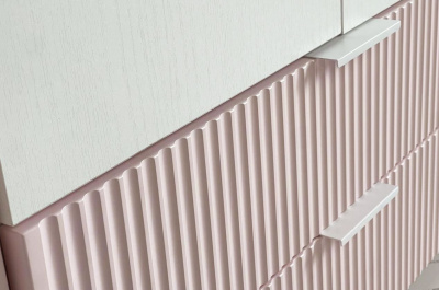 Зефир Шкаф двухдверный 108.01, (800х422х1900) белое дерево/пудра розовая (эмаль)