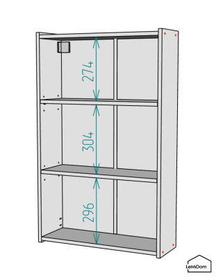 Шкаф навесной для ванной комнаты и туалета MH4-MA 960х600х217 Белый-М 10.1.2
