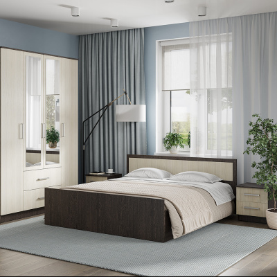 Кровать 1,4 м "Фиеста" венге/лоредо