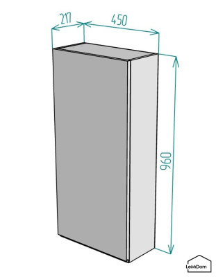 Шкаф навесной для ванной комнаты и туалета MH18-MA 960х450х217 Белый-М 13.1.1