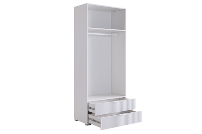 Зефир Шкаф двухдверный 108.01, (800х422х1900) белое дерево/белый (эмаль)