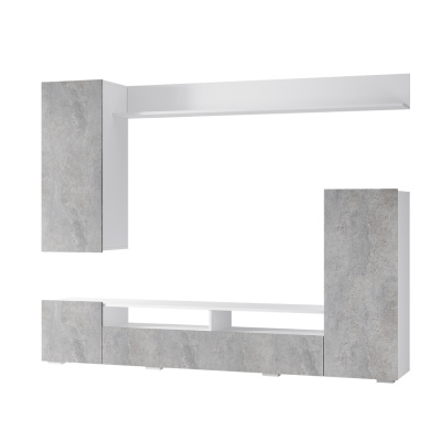 Гостиная "Диаманд" белый/цемент светлый