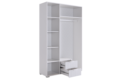 Зефир Шкаф трехдверный 109.02, (1200х422х1900) белое дерево/белый (эмаль)