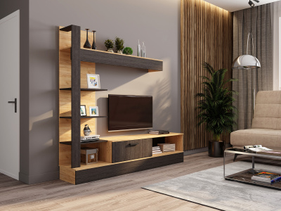 Гостиная Oskar 5 Дуб золотой/Венге